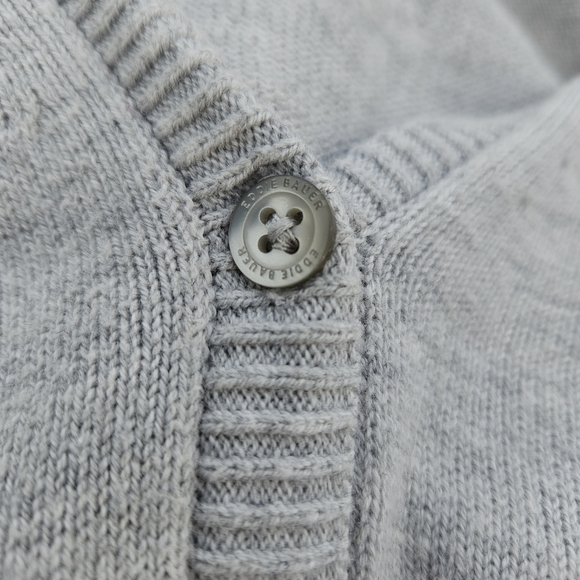 Eddie Bauer Christine Fair Isle gray cardigan with mohair large - Picture 3 of 6